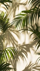 Palm Leaf Shadows Cast on a Textured Wall