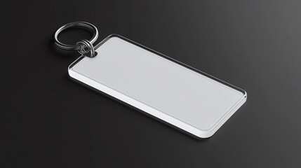 White Empty Acrylic Keychain 3D Realistic Mockup