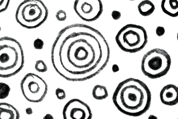 Hand-Drawn Print with Abstract Circular Patterns. Bold Black and White Design for Modern Textures