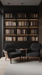 A minimalist bookshelf that provides a comfortable reading environment at home.