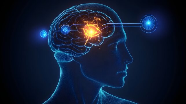 40. "Visual representation of the human pineal gland and its role in circadian rhythms