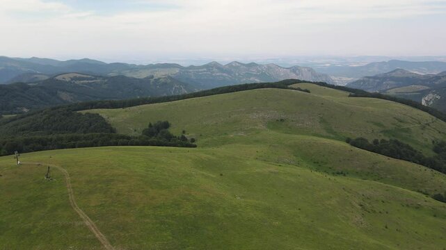 Amazing Aerial Summer Landscape of Kobilini steni (Mare's Walls) at Balkan Mountains, Bulgaria