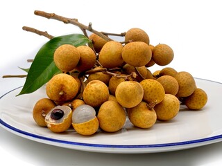 Close-up of longan fruit on the plate