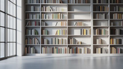 A minimalist bookshelf that provides a comfortable reading environment at home.