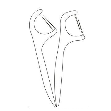minimalist line art dental floss picks clip art preview