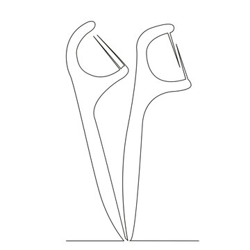 minimalist line art dental floss picks clip art preview