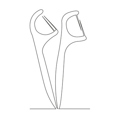 minimalist black floss picks on white clip art preview