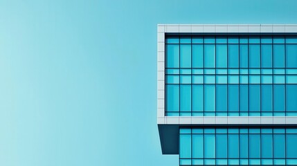 High-rise office building, minimalist architecture, sleek glass facade, modern design