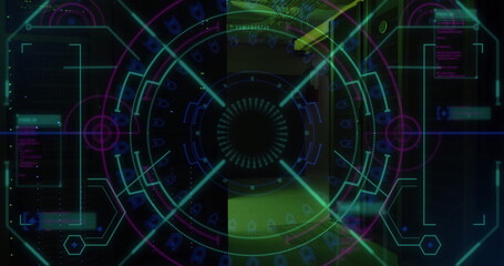 Image of scope scanning and digital data processing over computer servers