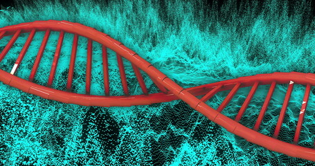DNA strand and binary coding, scientific data processing