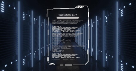 Image of digital data processing over computer servers