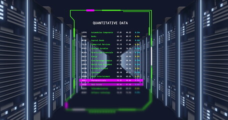 Image of digital data processing over computer servers