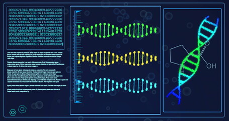 DNA sequences and molecular structure over scientific data and coding