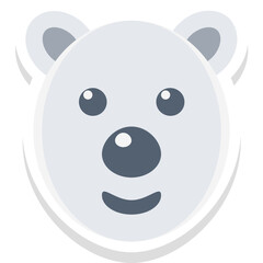 Bear sticker vector icon in isolated background 