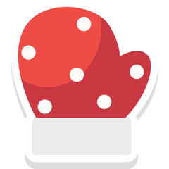 Glove sticker vector icon in isolated background 