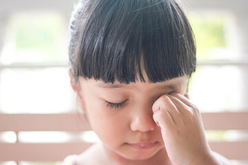 Cute little girl crying