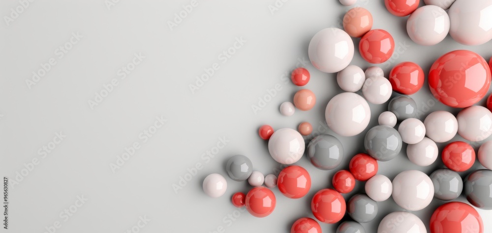 Aufkleber Abstract composition of colorful spheres on a smooth surface, creating a vibrant and playful visual effect.