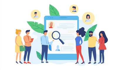 Fototapeta premium Recruitment management Business concept. Relationship Management with global structure. Human Resources. Management recruitment employment headhunting concept. Human Resource Management concept.