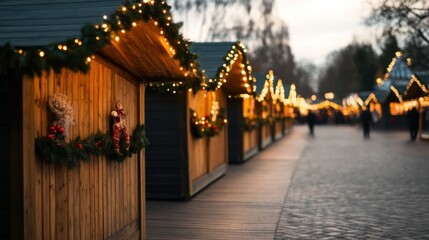 Naklejka premium Enchanting English Christmas Markets: A Celebration of Festive Cheer and Local Crafts