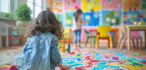 Watercolor style, early childhood educator reading storybook to attentive children, Early Childhood Education, nurturing concept
