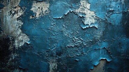 Obraz premium Blue wall with peeling paint. Perfect for backgrounds, website design, or any project needing a distressed look.