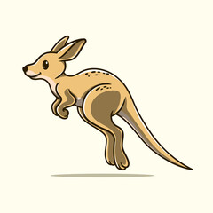 cute kangaroo jumping, cartoon