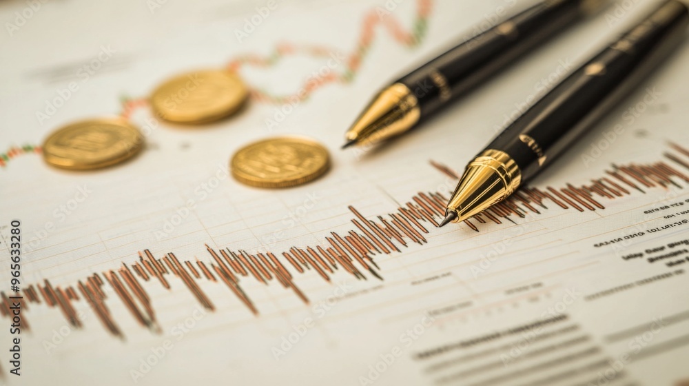 Aufkleber a gold price chart with a focus on historical data trends, including annotations and markers, set ag