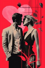 Naklejka premium Love poster adult men.