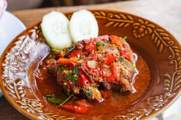 The delicious of traditional indonesian food in Purwokerto City, Central Java, Indonesia. It was taken on September 27, 2024 by a professional. It's a nice food with Indonesian culture