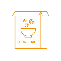 Cornflakes breakfast package icon Cereal flakes