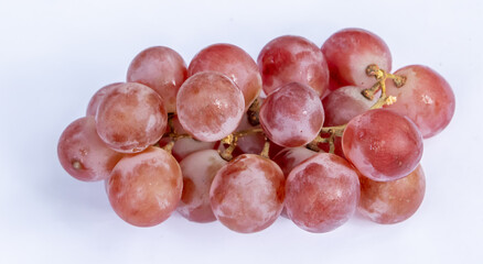 Red grape on white background