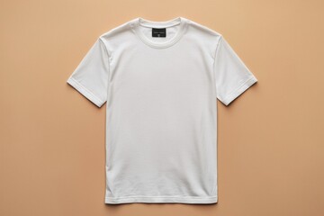 Simple Tshirt Flatlay mockup in beige background created with generative AI
