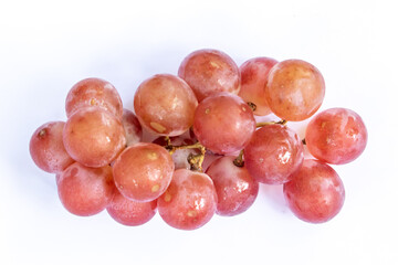 Red grape on white background