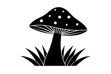 Mushroom vector art silhouette illustration
