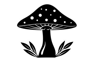 Mushroom vector art silhouette illustration