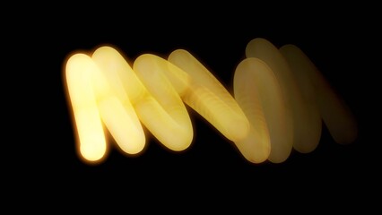 Diagonal Strokes Warm yellow light painting element glowing vividly against a black background.