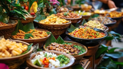 Fototapeta premium Asian Food Market Stall