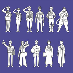 制服アイコン　イラストセット