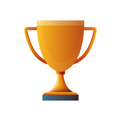 Golden trophy cup icon, symbolizing victory, achievement, and success. Ideal for use in competitions, awards, sports events, and celebrations. Clean vector design on a white background