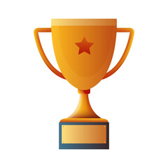 Golden trophy cup with a star, representing excellence, recognition, and success. Ideal for awards, sports achievements, and competitions. Clean vector illustration on a white background