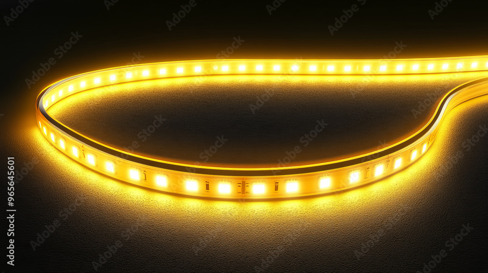 Poster a bright yellow and white neon light strip perfect for creating party borders. this vector design ca