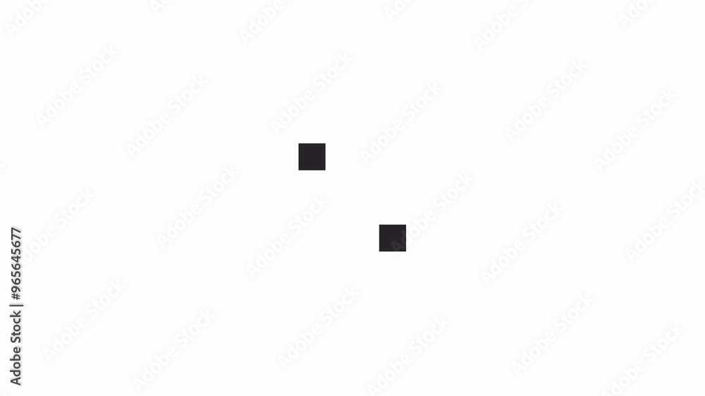 Poster square dots replacement loading animation black and white. digital technology development animated e