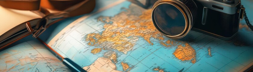 Personalized travel journal with custom map design, adventurethemed gift, 3D illustration