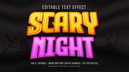 scary night editable text effect