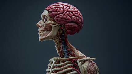 43. "3D render of the human meninges covering the brain and spinal cord