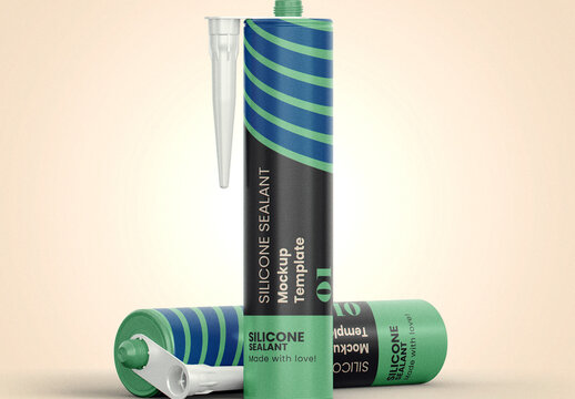 Silicone Sealant Tube Mockup