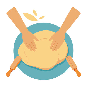 recommend clip art: Kneading dough hands vector illustration on a white background