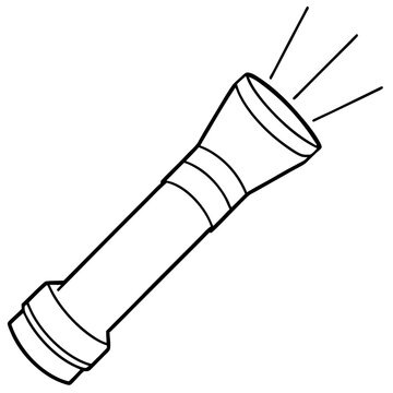 recommend clip art: flashlight outline coloring book page line art illustration digital drawing