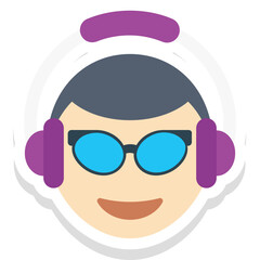 Fototapeta premium DJ sticker vector icon isolated background 