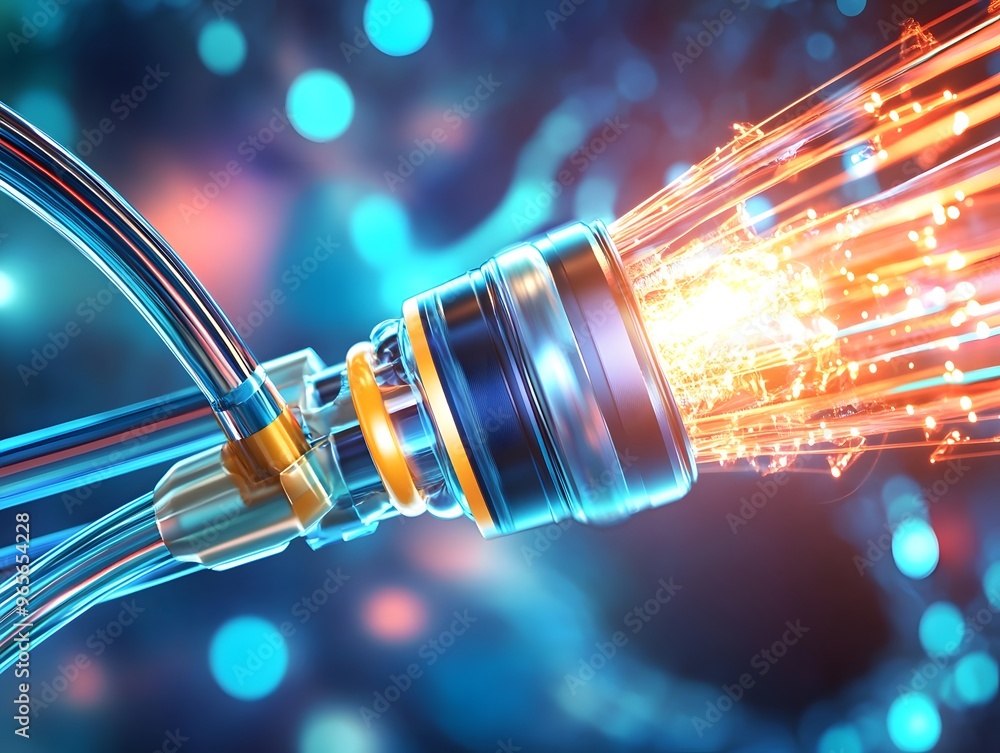 Poster abstract technology background with glowing light.